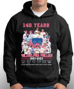 140 Years Of Philadelphia Phillies Baseball Team 1883 2023 Signatures Shirt 3