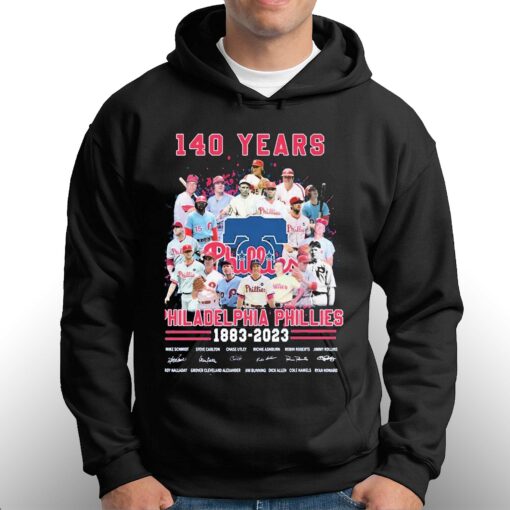 140 Years Of Philadelphia Phillies Baseball Team 1883-2023 Signatures Shirt