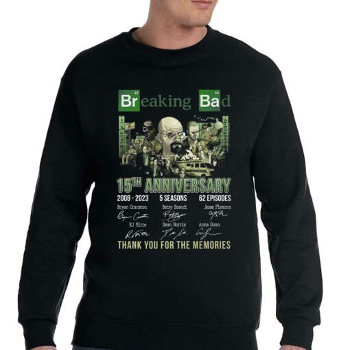 15th Anniversary 2008 – 2023 Breaking Bad 5 Seasons 62 Episodes Thank You For The Memories Unisex T-shirt