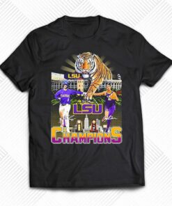 2023 Champions Dylan Crews And Angel Reese Lsu Tigers Signatures Shirt