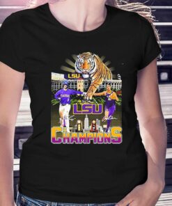 2023 Champions Dylan Crews And Angel Reese Lsu Tigers Signatures Shirt