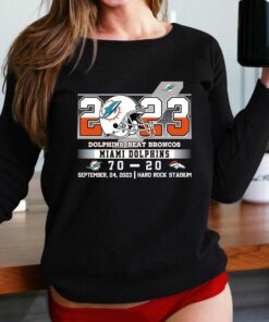 2023 Dolphins Beat Broncos Miami Dolphins 70 20 Denver Broncos T shirt 2