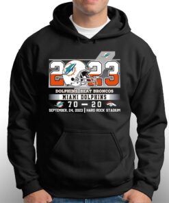 2023 Dolphins Beat Broncos Miami Dolphins 70 20 Denver Broncos T shirt 3