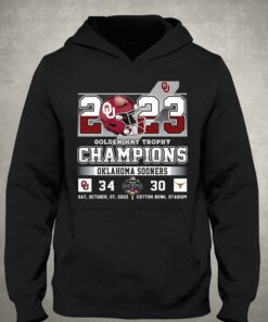 2023 Golden Hat Trophy Champions Oklahoma Sooners 34 Texas Longhorns 30 Sat October 07 2023 Cotton Bowl Stadium T shirt 3