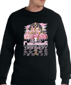 2023 Leagues Cup Champion Inter Miami Cf Messi Players Signatures Shirt 4