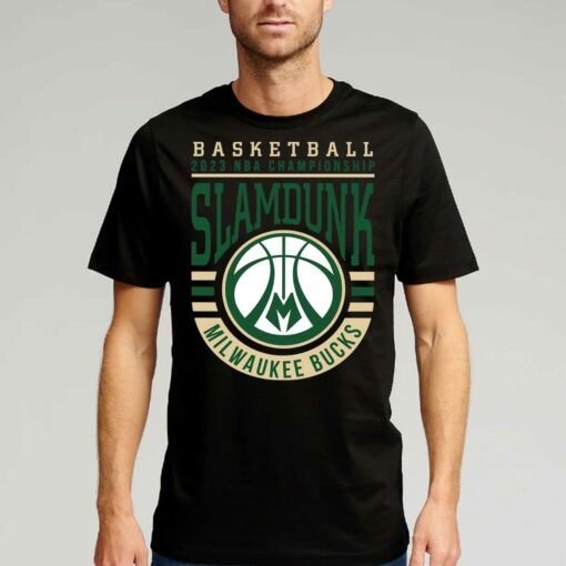 2023 Nba Championship Slamdunk Milwaukee Bucks Basketball Logo T-shirt