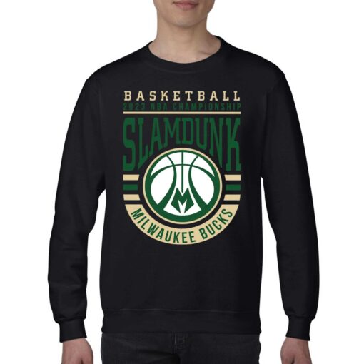 2023 Nba Championship Slamdunk Milwaukee Bucks Basketball Logo T-shirt