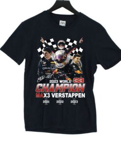 2023 World Champion Max3 Verstappen 2021 2022 2023 T-shirt 2023 World Champion Max3 Verstappen 2021 2022 2023 T-shirt