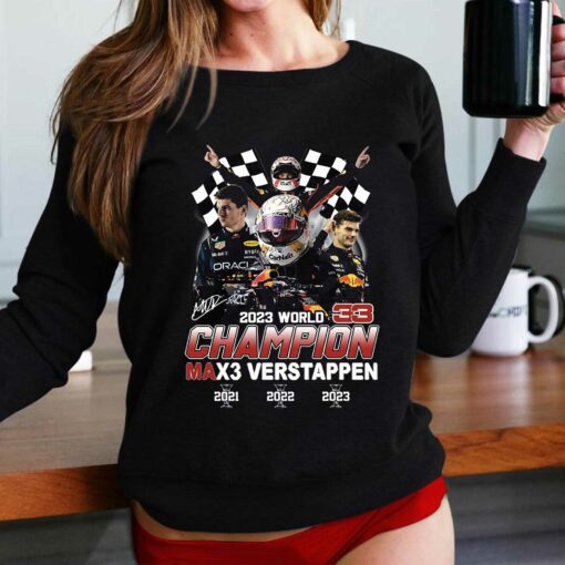 2023 World Champion Max3 Verstappen 2021 2022 2023 T-shirt