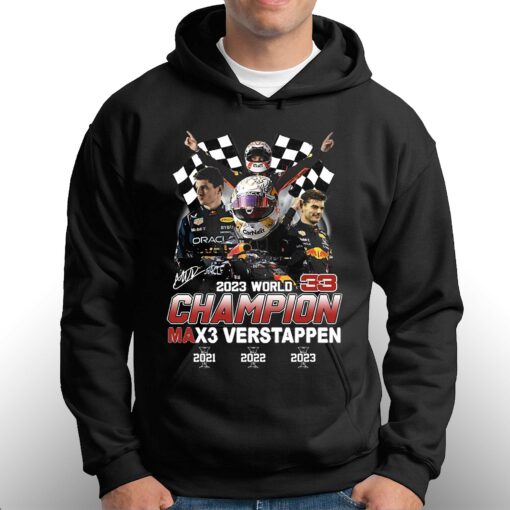 2023 World Champion Max3 Verstappen 2021 2022 2023 T-shirt