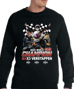 2023 World Champion Max3 Verstappen 2021 2022 2023 T shirt 4