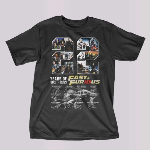 22 Years Of 2001 – 2023 Fast Furious Thank You For The Memories T-shirt