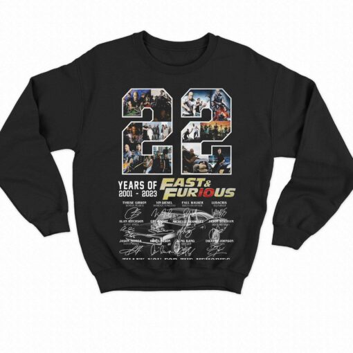 22 Years Of 2001 – 2023 Fast Furious Thank You For The Memories T-shirt