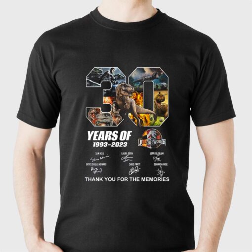 30 Years 1993-2023 Jurassic Park Thank You For The Memories Unisex T-shirt