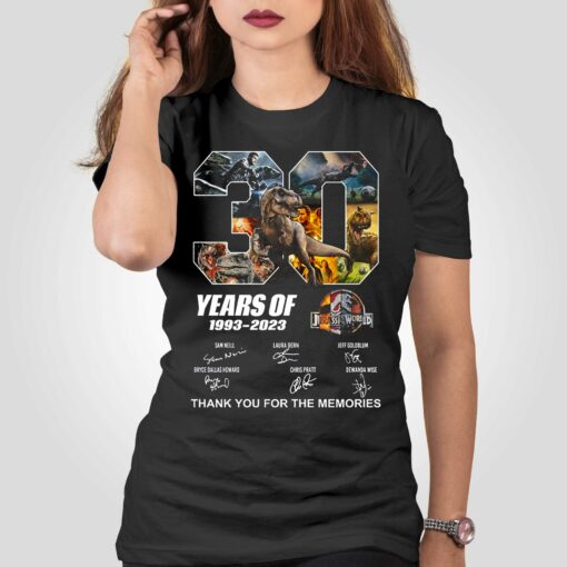 30 Years 1993-2023 Jurassic Park Thank You For The Memories Unisex T-shirt