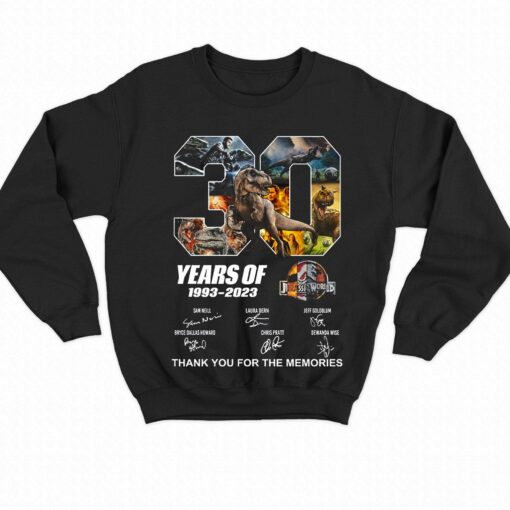 30 Years 1993-2023 Jurassic Park Thank You For The Memories Unisex T-shirt