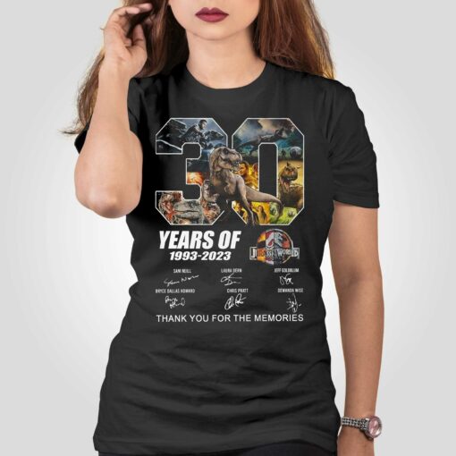 30 Years Of 1993 – 2023 Jurassic World Thank You For The Memories T-shirt