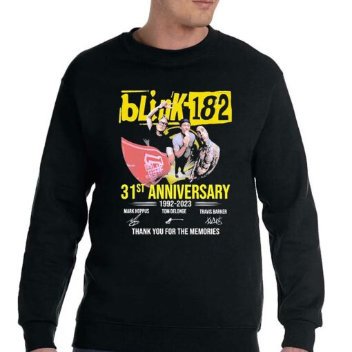 31st Anniversary 1992-2023 Blink-182 Band Thank You For The Memories Signatures Shirt