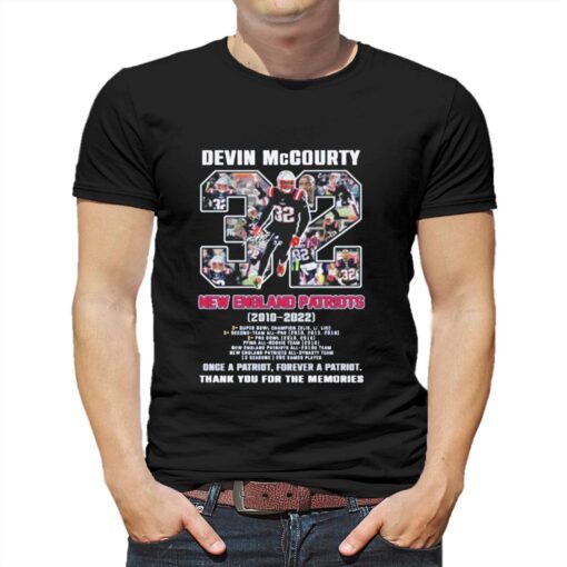 32 Devin Mccourty New England Patriots 2010 2022 Thank You For The Memories Signature Shirt