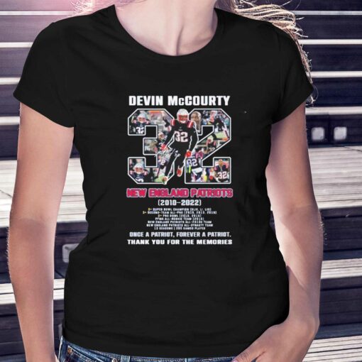 32 Devin Mccourty New England Patriots 2010 2022 Thank You For The Memories Signature Shirt