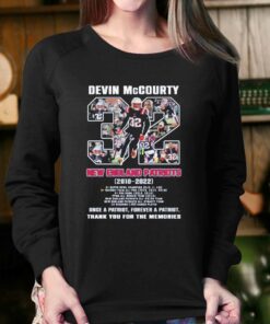 32 Devin Mccourty New England Patriots 2010 2022 Thank You For The Memories Signature Shirt 4