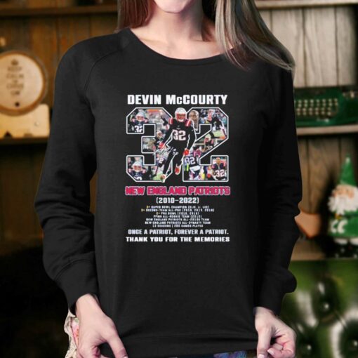 32 Devin Mccourty New England Patriots 2010 2022 Thank You For The Memories Signature Shirt