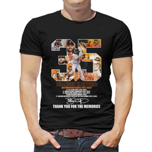 35 Brandon Crawford San Francisco Giants 2011 – 2023 Memories T-shirt