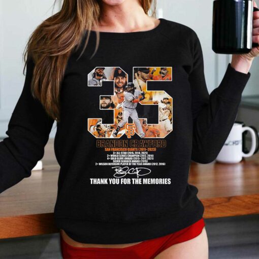 35 Brandon Crawford San Francisco Giants 2011 – 2023 Memories T-shirt