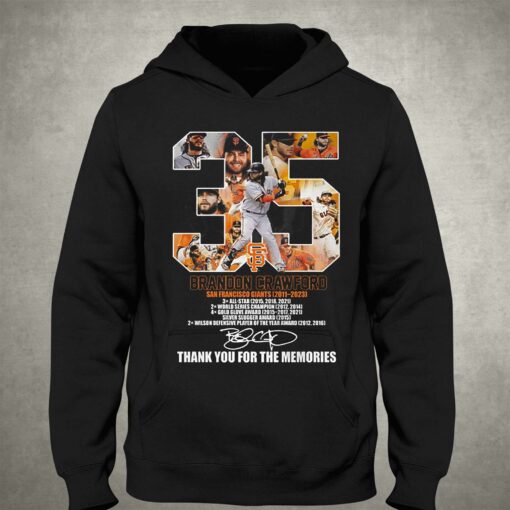 35 Brandon Crawford San Francisco Giants 2011 – 2023 Memories T-shirt