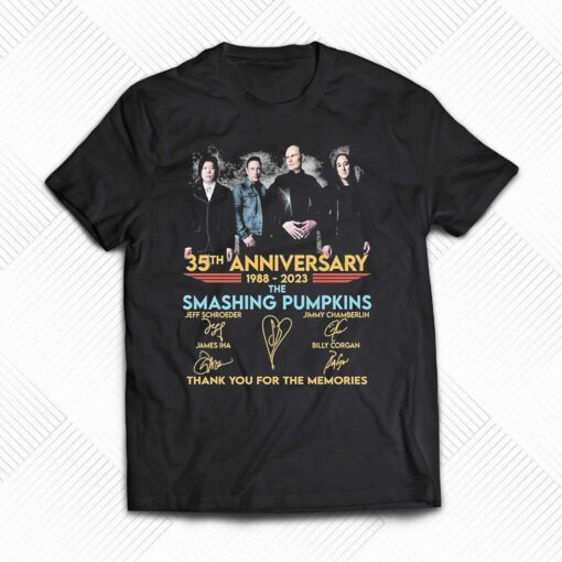 35th Anniversary 1988-2023 The Smashing Pumpkins Thank You For The Memories Signatures Shirt