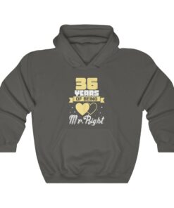 36 Years Of Being Mr right. Husband Wedding Anniversary Hoodie
