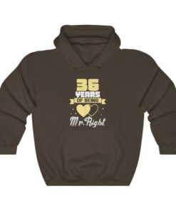 36 Years Of Being Mr right Husband Wedding Anniversary Hoodie 3