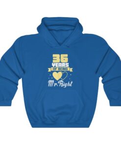 36 Years Of Being Mr right Husband Wedding Anniversary Hoodie 4