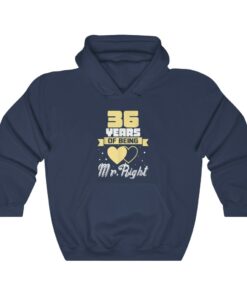 36 Years Of Being Mr right Husband Wedding Anniversary Hoodie 5