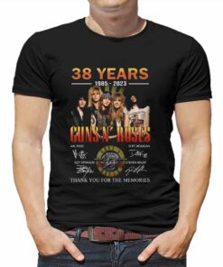 38 Years 1985 2023 Guns N Roses Thank You For The Memories T shirt 1