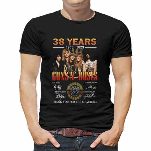 38 Years 1985 – 2023 Guns N Roses Thank You For The Memories T-shirt