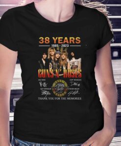 38 Years 1985 2023 Guns N Roses Thank You For The Memories T shirt 2