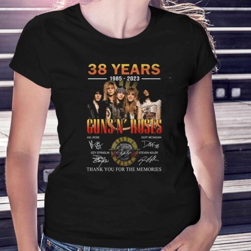 38 Years 1985 – 2023 Guns N Roses Thank You For The Memories T-shirt