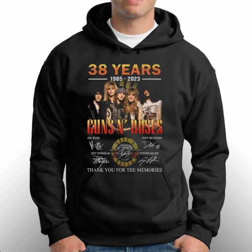 38 Years 1985 – 2023 Guns N Roses Thank You For The Memories T-shirt