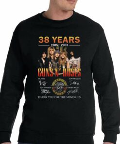 38 Years 1985 2023 Guns N Roses Thank You For The Memories T shirt 4
