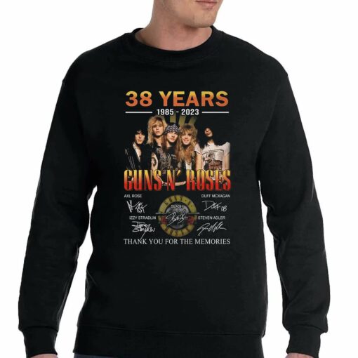 38 Years 1985 – 2023 Guns N Roses Thank You For The Memories T-shirt