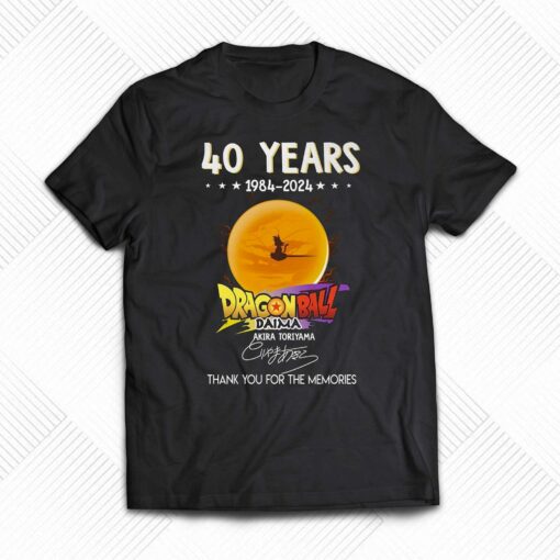 40 Years 1984 – 2024 Dragon Ball Daima Akira Toriyama Signature Thank You For The Memories T-shirt