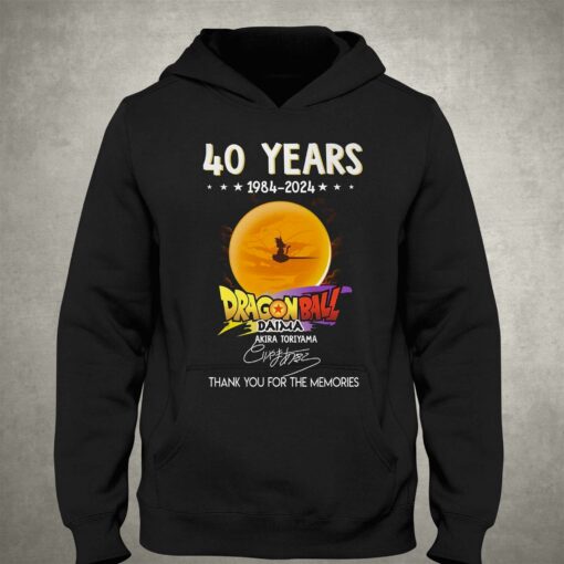 40 Years 1984 – 2024 Dragon Ball Daima Akira Toriyama Signature Thank You For The Memories T-shirt