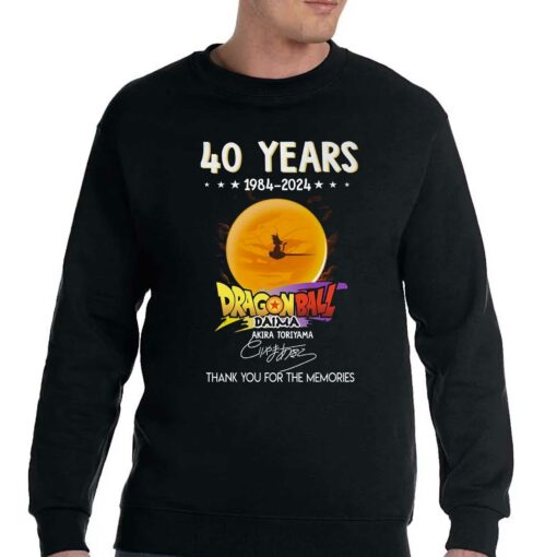 40 Years 1984 – 2024 Dragon Ball Daima Akira Toriyama Signature Thank You For The Memories T-shirt