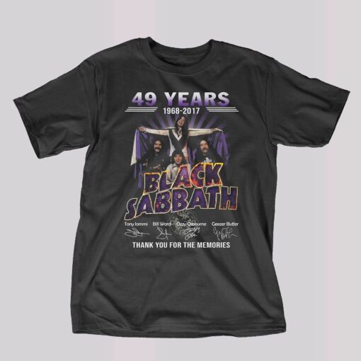 49 Years 1968 – 2017 Black Sabbath Thank You For The Memories T-shirt