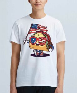 4th Of July Taco Sunglasses American Flag Usa Shirt 1