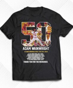 50 Adam Wainwright St Louis Cardinals 2005 2010 2012 2023 Thank You For The Memories T shirt 1