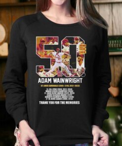50 Adam Wainwright St Louis Cardinals 2005 2010 2012 2023 Thank You For The Memories T shirt 4
