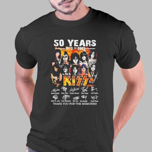 50 Years 1973 2023 Kiss Band Thank You For The Memories Signatures Shirt