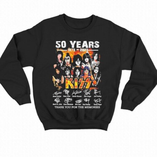 50 Years 1973 2023 Kiss Band Thank You For The Memories Signatures Shirt